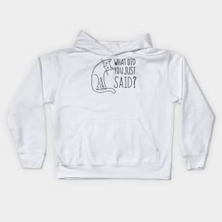 Funny Cat WHAT DID YOU JUST SAID Kids Hoodie
